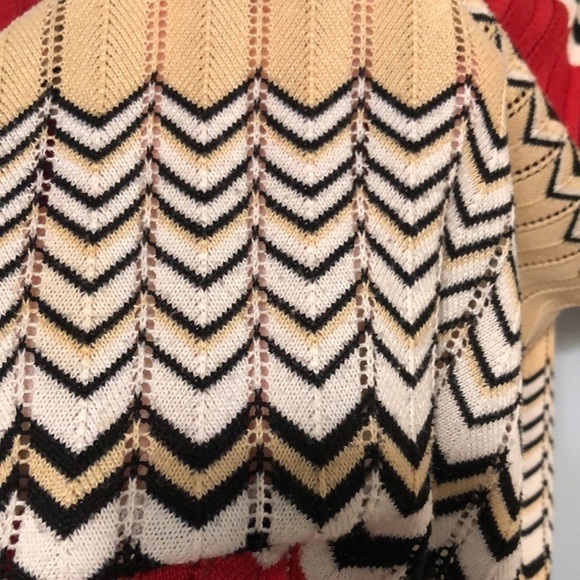 Carducci size medium petite knit Sweater Geometric striped multi color polyester - Picture 8 of 10